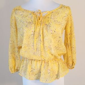 Candie's California Dreaming Print Blouse, S, NEW w/Tags